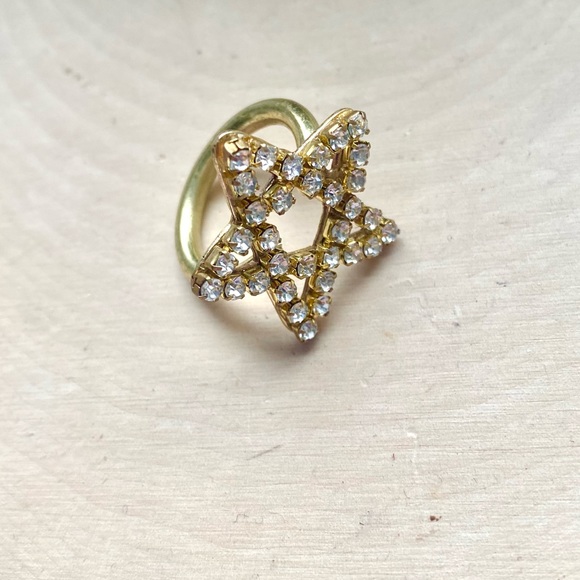 NEW Anthropologie x Lena Bernard Star Statement Ring Gold Size 7 - Picture 7 of 15